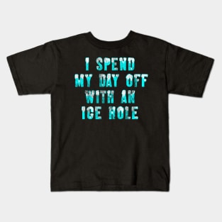 Ice fishing day off hobby Kids T-Shirt